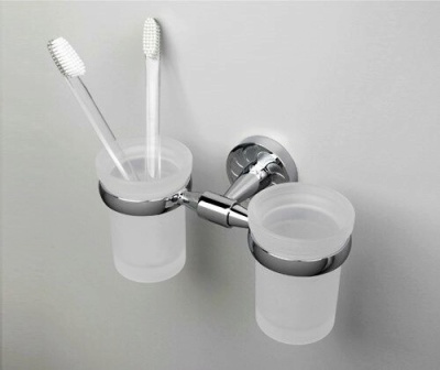 Стакан для зубных щеток WasserKRAFT Isen K-4028D двойной Хром