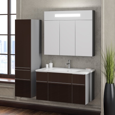 Шкаф пенал Opadiris Кристалл 30 L Z0000011073 подвесной Коричневый/Титан