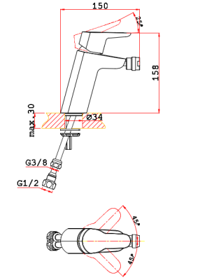 Смеситель для биде VRI Burano HG901125