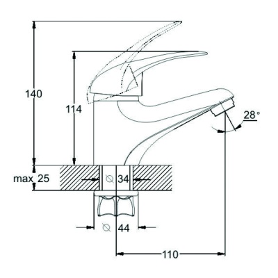 Смеситель для раковины G-Lauf KLO1-A048 Хром
