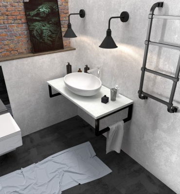 Столешница под раковину 1MarKa Grunge Loft 90 У85840 подвесная Бетон светлый