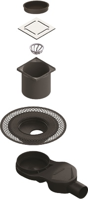 Душевой трап Berges Wasserhaus Platz Norma 150x150 090159 с решеткой Матовый хром