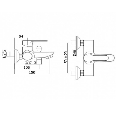 Смеситель для ванны Paffoni Blu BLU022CR Хром