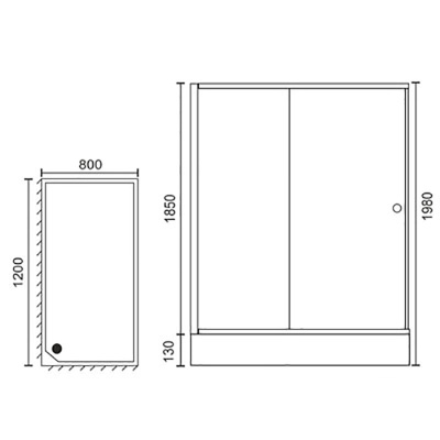 Душевой уголок BellSan Меркурий 120x80 профиль белый, стекло матовое L
