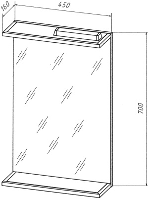 Зеркало Бриклаер Лофт 45 Метрополитен грей