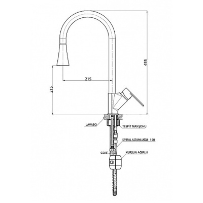 Смеситель для кухни GPD Atros MES65 Хром