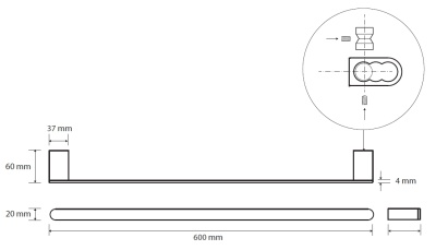 Полотенцедержатель Bemeta Galla 108104040 Черный матовый