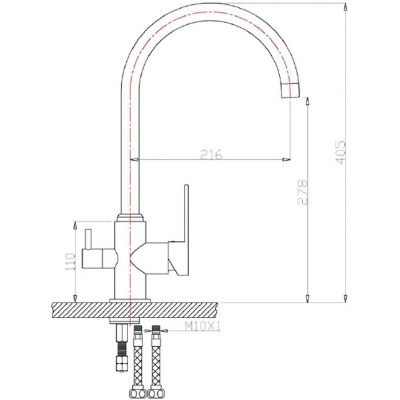 Смеситель для кухни ZorG Sanitary ZR 317 YF-33 Хром