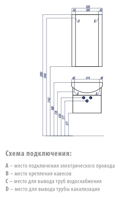 Тумба под раковину Акватон Ария 50 1A140301AA010 белая глянцевая