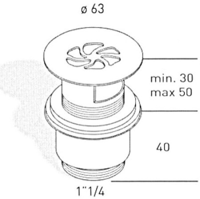 Донный клапан Migliore Ricambi ML.RIC-10.124 CR (хром)