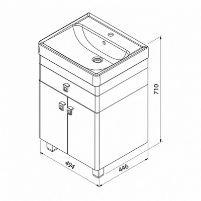 Тумба с раковиной Iddis Carlow 55 Белая Дерево