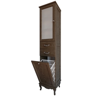 Шкаф пенал ValenHouse Эллина 40 E40_ККLКХ с бельевой корзиной L Кальяри ручки Хром