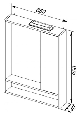 Зеркало со шкафом Aquanet Коста 65 188404 с подсветкой R Белое