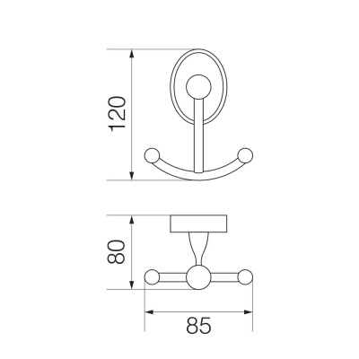 Двойной крючок Veragio Bonjour VR.BNR-7833.CR Хром