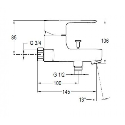Смеситель для ванны Jacob Delafon July E16031-4-CP Хром