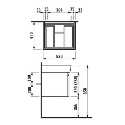 Тумба под раковину Laufen Pro New 60x48 подвесная Белая матовая