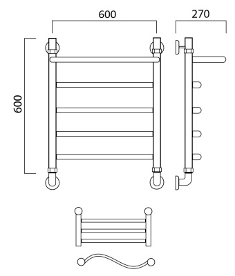 Водяной полотенцесушитель Aquanerzh 05-17A6060 Хром