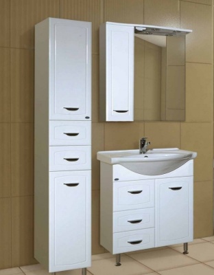 Зеркало со шкафом Bellezza Классик 65 с подсветкой L Белое