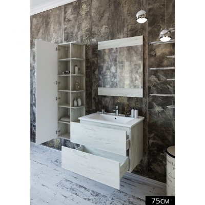 Тумба с раковиной Sanflor Чикаго 75 С000005830 Дуб крафт белый