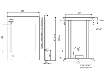 Зеркало Bemeta Hotel 127201659 с подсветкой холодный свет