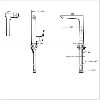 Смеситель для кухни Bravat Real F7121179CP-2-RUS Хром