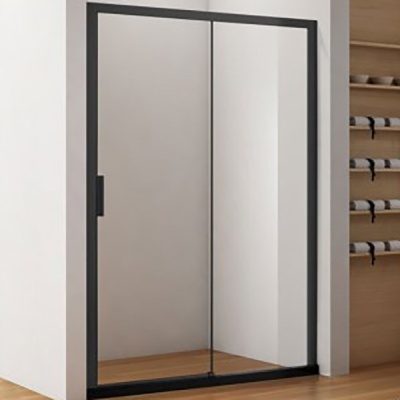 Душевая дверь в нишу Aquanet Pleasure AE60-N-130H200U-BT 130 профиль Черный матовый стекло прозрачное