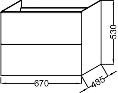 Тумба под раковину Jacob Delafon Odeon Up 67 EB890-E10 подвесная Квебекский дуб