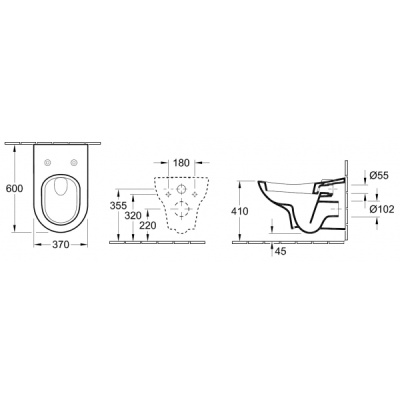 Унитаз Villeroy&Boch My Nature 561010R1 подвесной Белый альпин CeramicPlus без сиденья