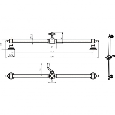 Душевая штанга Boheme Imperiale 417 Золото