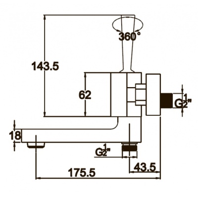 Смеситель для ванны Kaiser Vista 65022 Хром