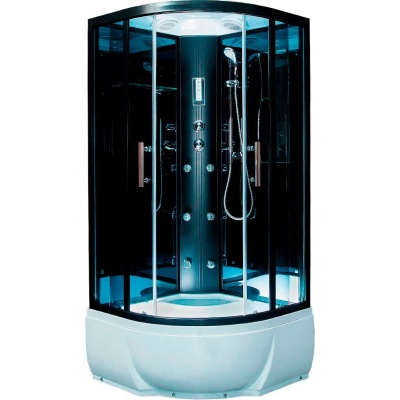 Душевая кабина Erlit Eclipse ER5710TP-C24 100x100 с гидромассажем задняя стенка Зеркальная стекло тонированное