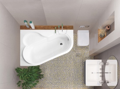 Акриловая ванна Vagnerplast Selena 147x100 L без гидромассажа