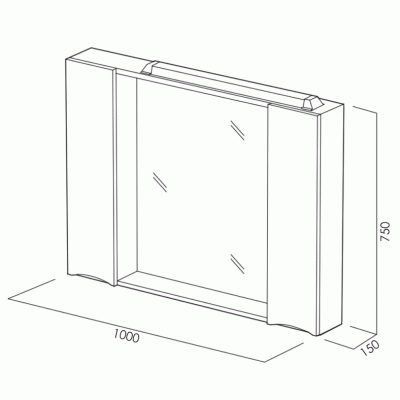 Зеркало со шкафом BelBagno MARINO-SPC-1000/750-2A-BL-P 100 с подсветкой Bianco Lucido