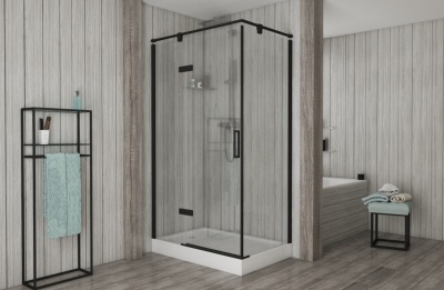 Душевой уголок Bravat Black Line 80x120 BS120.3112AB профиль Черный стекло прозрачное