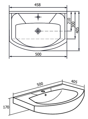 Тумба c раковиной Bellezza Элеганс 50 Белая