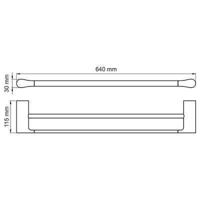 Полотенцедержатель WasserKRAFT Glan K-5140 двойной Черный глянцевый