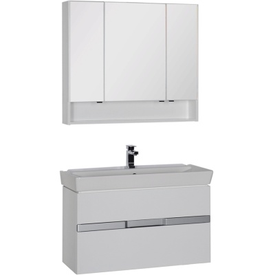 Комплект мебели для ванной Aquanet Виго 100 183668 подвесной Белый