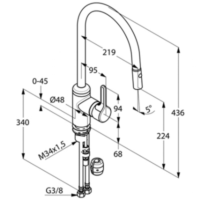 Смеситель для кухни Kludi Bingo Star 428520578 Хром