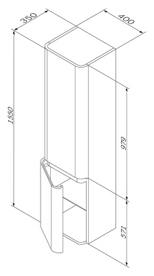 Шкаф пенал AM.PM Sensation 40 L M30CHL0406WG подвесной Белый глянцевый