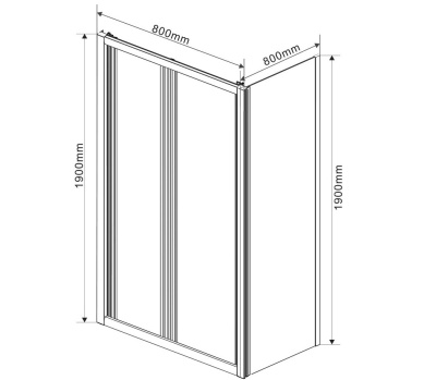 Душевой уголок Vincea Garda 80x80 VSR-1G8080CL профиль Хром стекло прозрачное