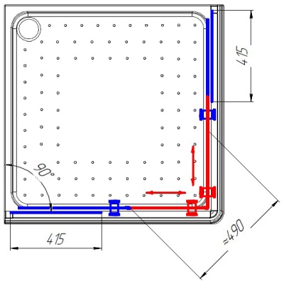 Душевой уголок Radomir 100x100 1-09-1-0-0-1190 профиль Белый стекло прозрачное