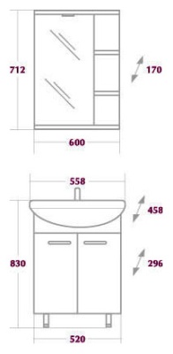 Тумба под раковину Onika Моника 75 Белая