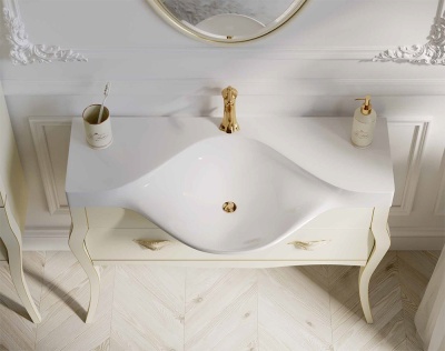 Тумба под раковину Aqwella Clarberg Borgia 115 BOR0111BG Слоновая кость Патина золото