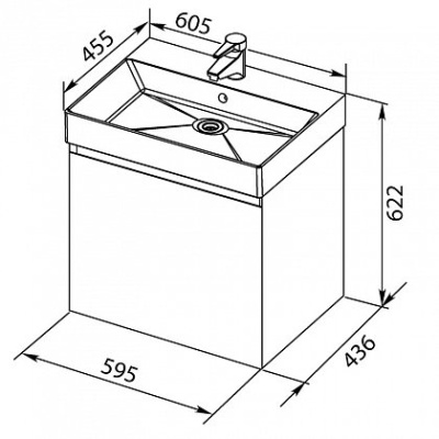 Тумба под раковину Aquanet Йорк 60 202094 подвесная Белый глянец