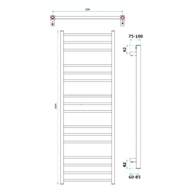 Водяной полотенцесушитель Grota Eco Classic 30х157 Хром