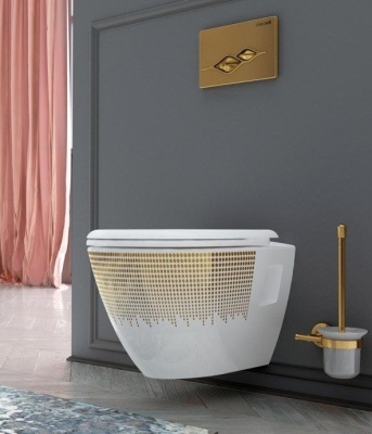 Клавиша смыва Creavit Ufo GP1006.00 Золото матовая