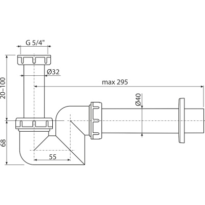 Сифон для раковины Alcaplast A45F-40 Белый