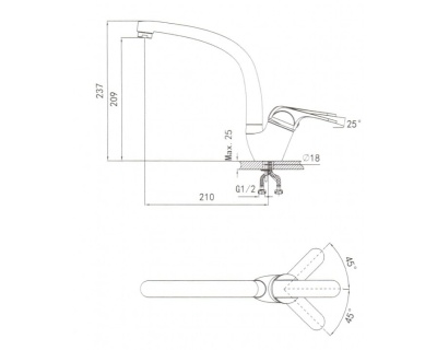 Смеситель для кухни Granula GR-2024 Арктик