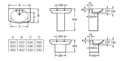 Раковина Roca Dama Senso 65 327511000 Белая