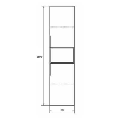 Шкаф пенал Comforty Франкфурт 40 4150535 подвесной Дуб шоколадно-коричневый Черный матовый